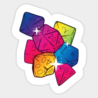 Rainbow Dice Bundle DnD Dungeons and Dragons Nerdy TTRPG Tabletop Gaming Game Gamer Sticker